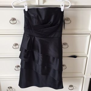 Black cocktail strapless dress